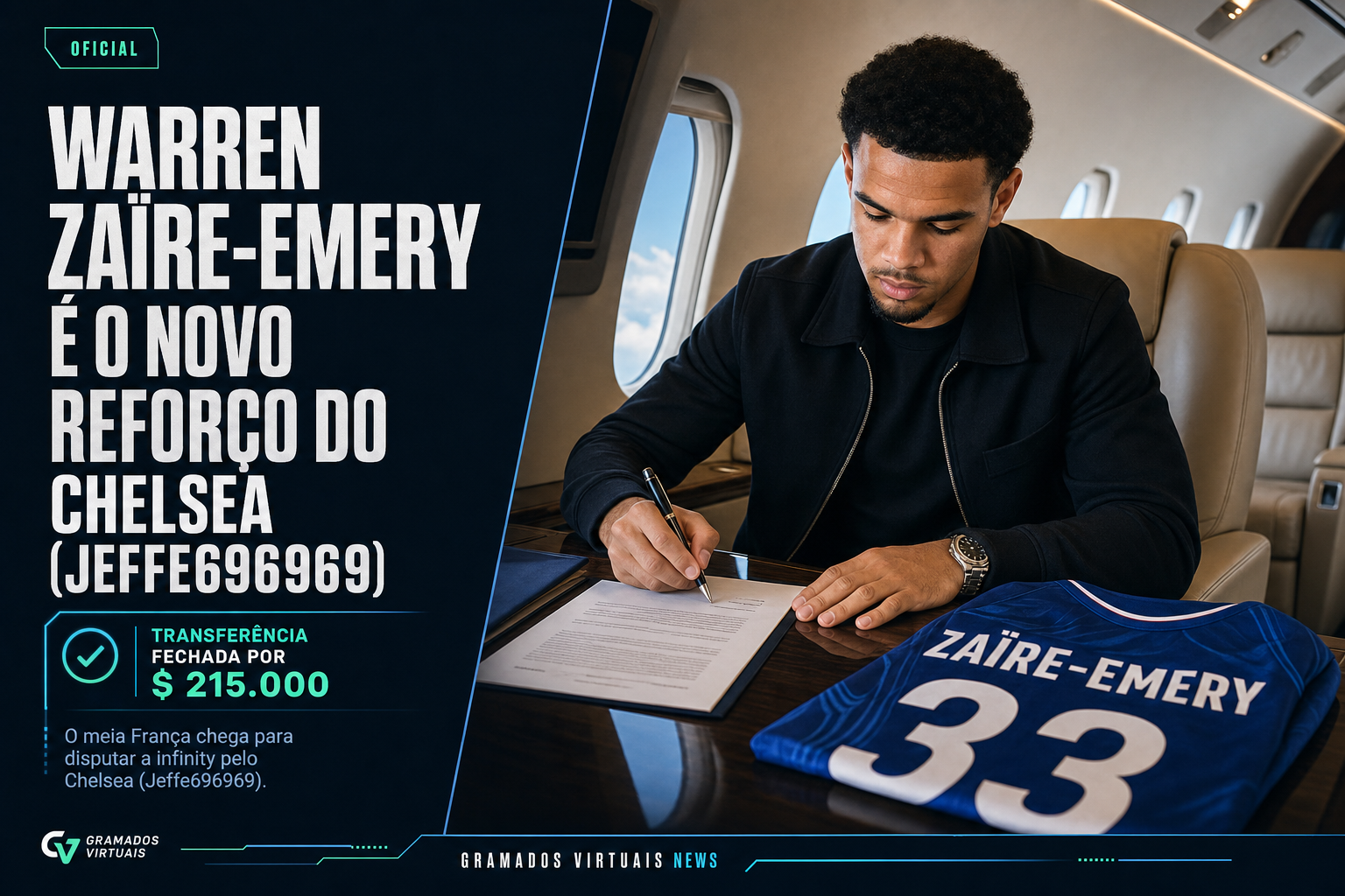 Warren Zaïre-Emery é apresentado pelo Chelsea (Jeffe696969) após chegar do Paris Saint-Germain (DUTsrPaiva).